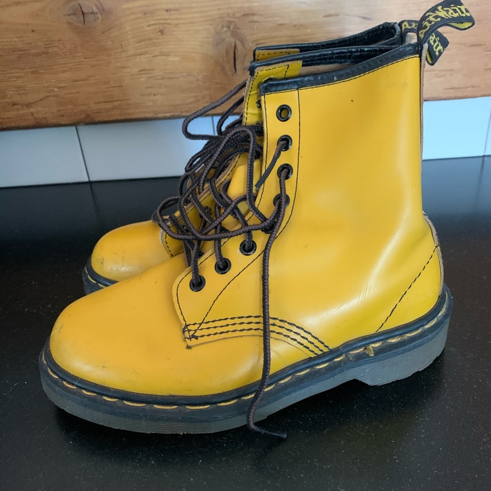 Vintage Doc Martens- made in England- rare mustard